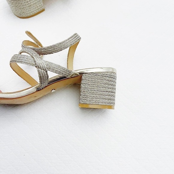 Badgley Mischka Metallic Braided Metallic Espadrille Sandal SZ10 - Picture 3 of 7
